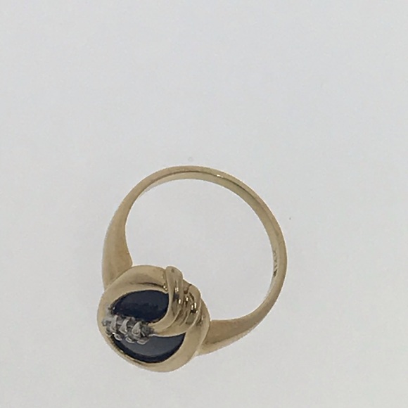 14K YG Black Onyx & Diamond Ring - Picture 5 of 5